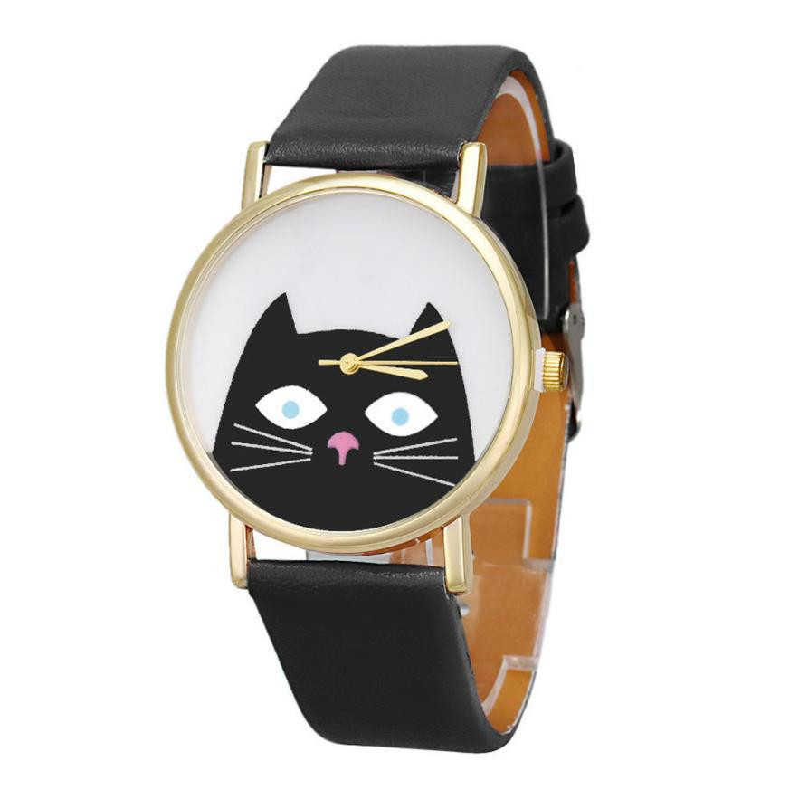 Zwarte kat horloge