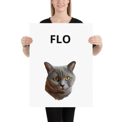 Poster met portret van je kat (zonder kader)